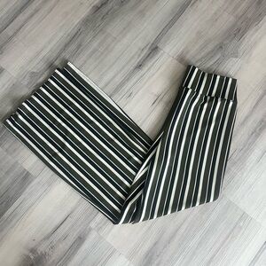 Express One eleven olive green and black striped wide leg pants S